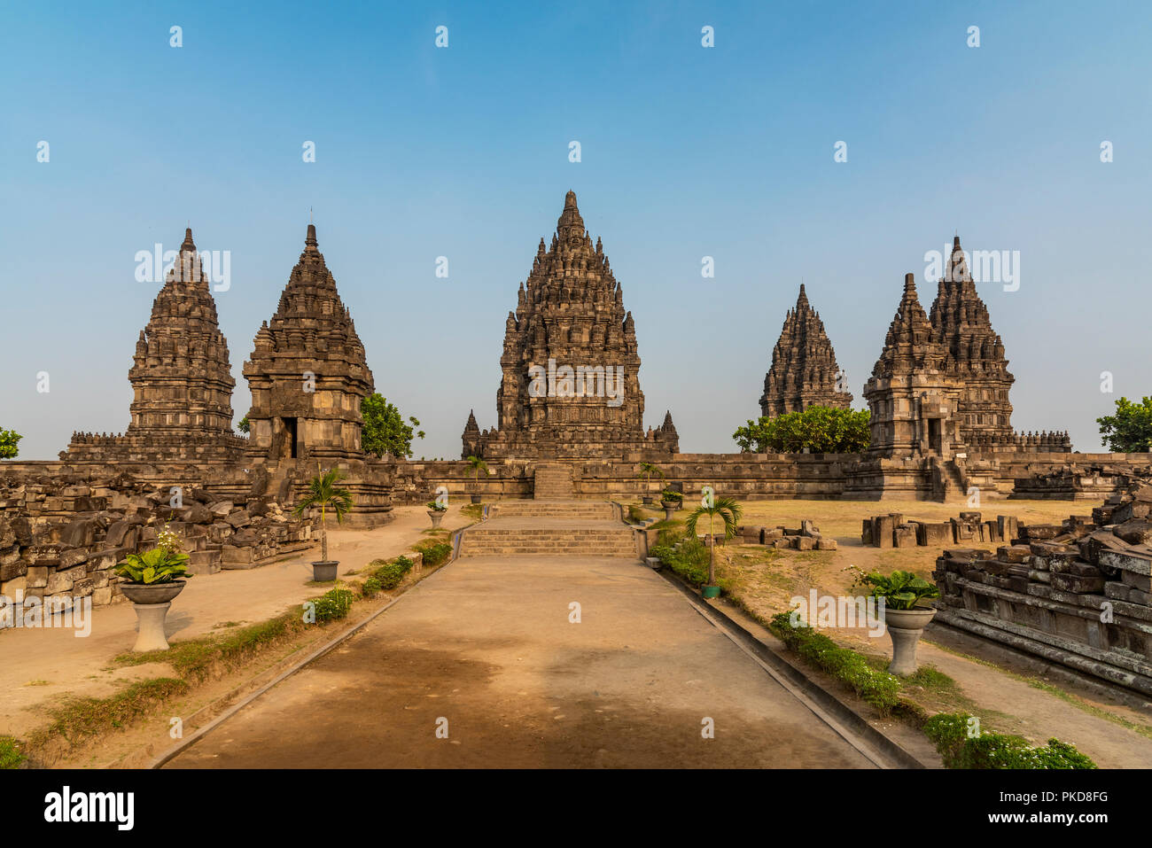 Tempio di Prambanan complessa, Yogyakarta, Java, Indonesia Foto Stock