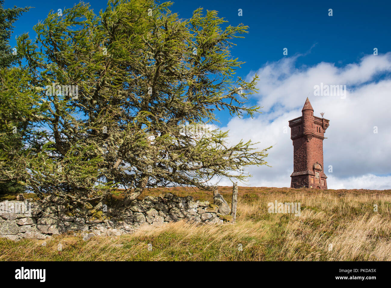 Airlie Monumento in memoria su Tulloch collina tra Glen Prosen e Glen Clova, vicino a Kirriemuir, Angus, Scozia. Foto Stock