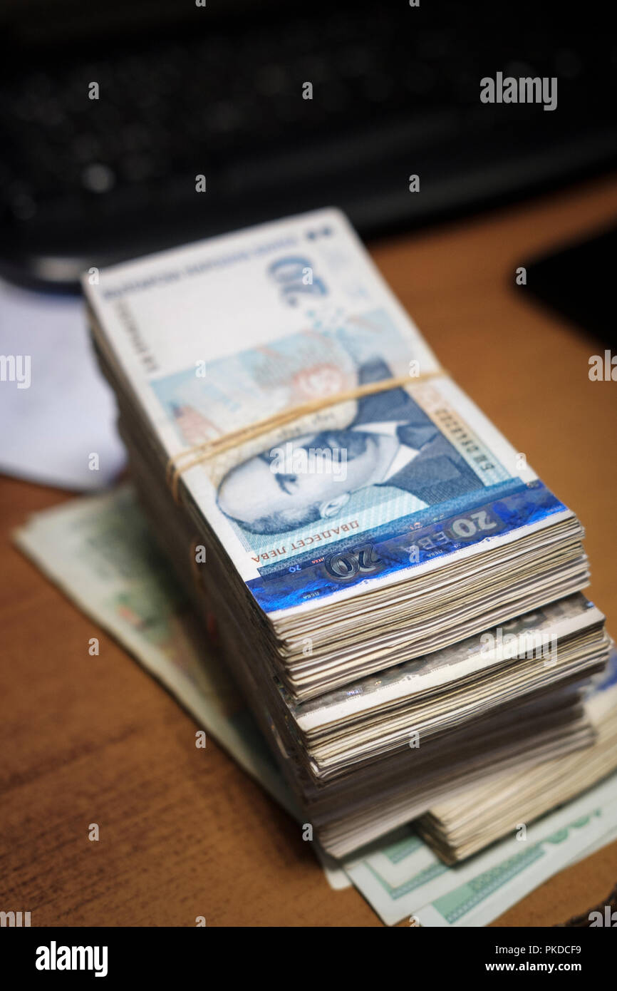 Il bulgaro denaro in contanti. Foto Stock