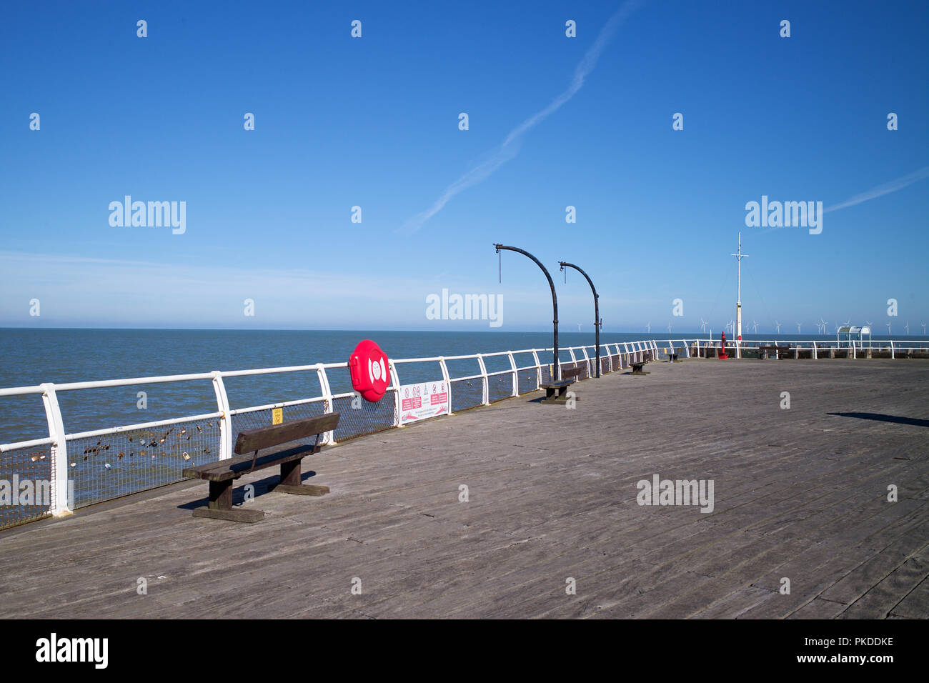 Clacton Pier a No1 Mare del Nord. Foto Stock