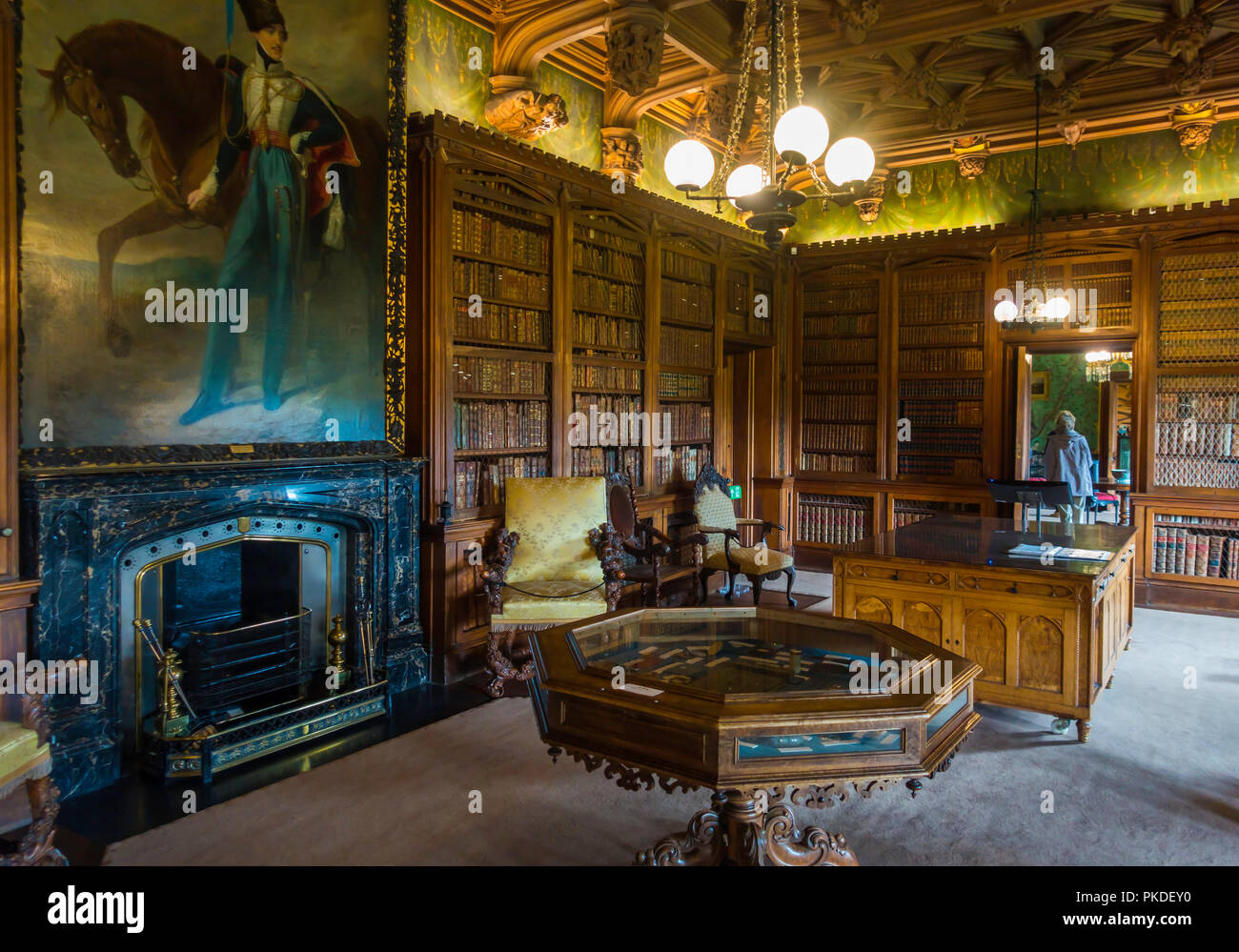 Sir Walter Scott della biblioteca in casa sua Abbotsford Melrose Scozia Scotland Foto Stock