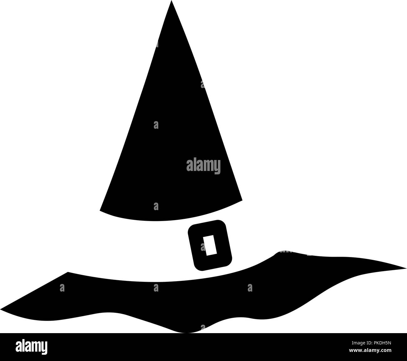 Strega Hat per la festa di Halloween.Witch Hat icona Vettore . cappelli con cinghie e fibbie, icona per app e siti web. Illustrazione Vettoriale