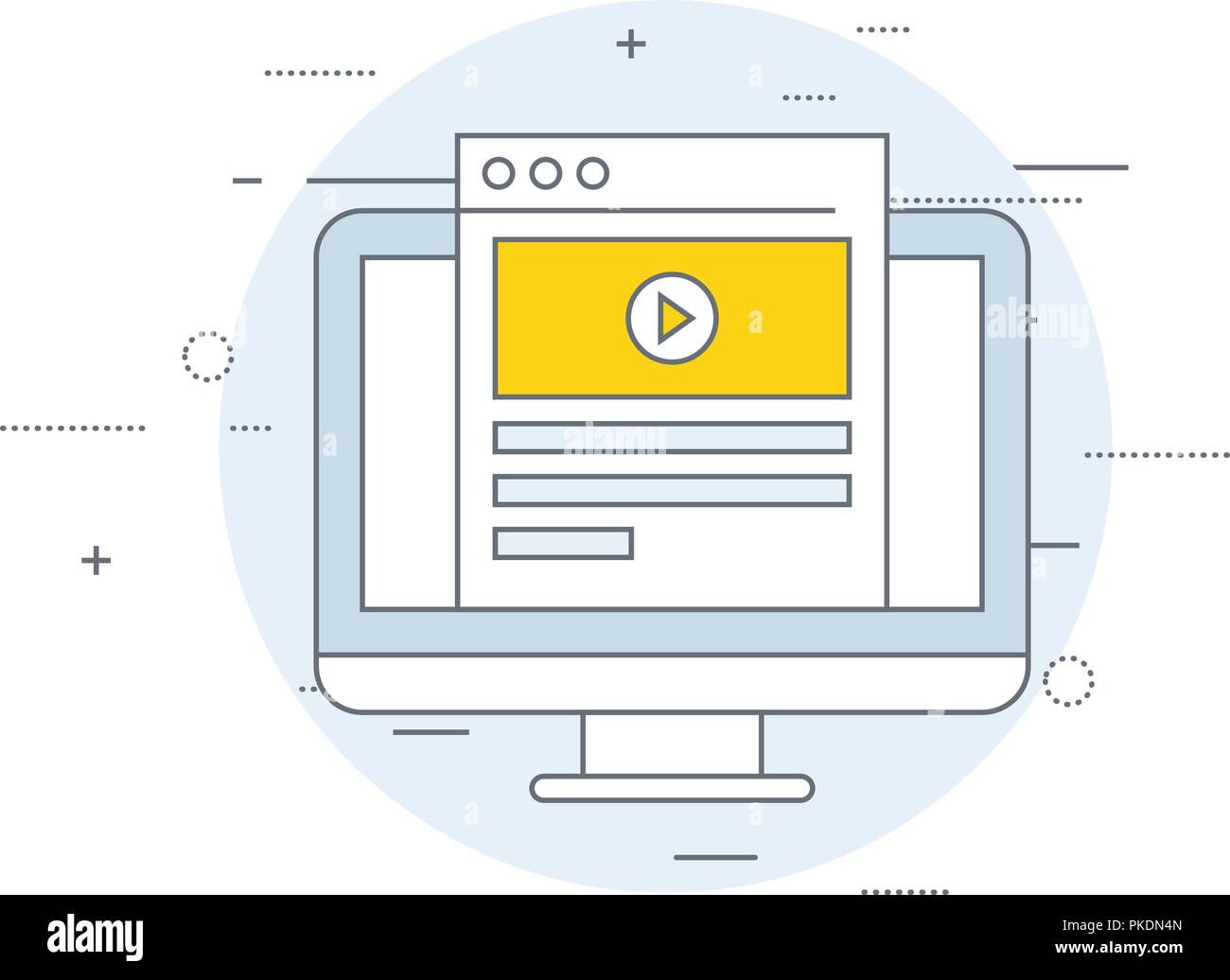 Video virale icona - video marketing, la pagina web e il computer Illustrazione Vettoriale