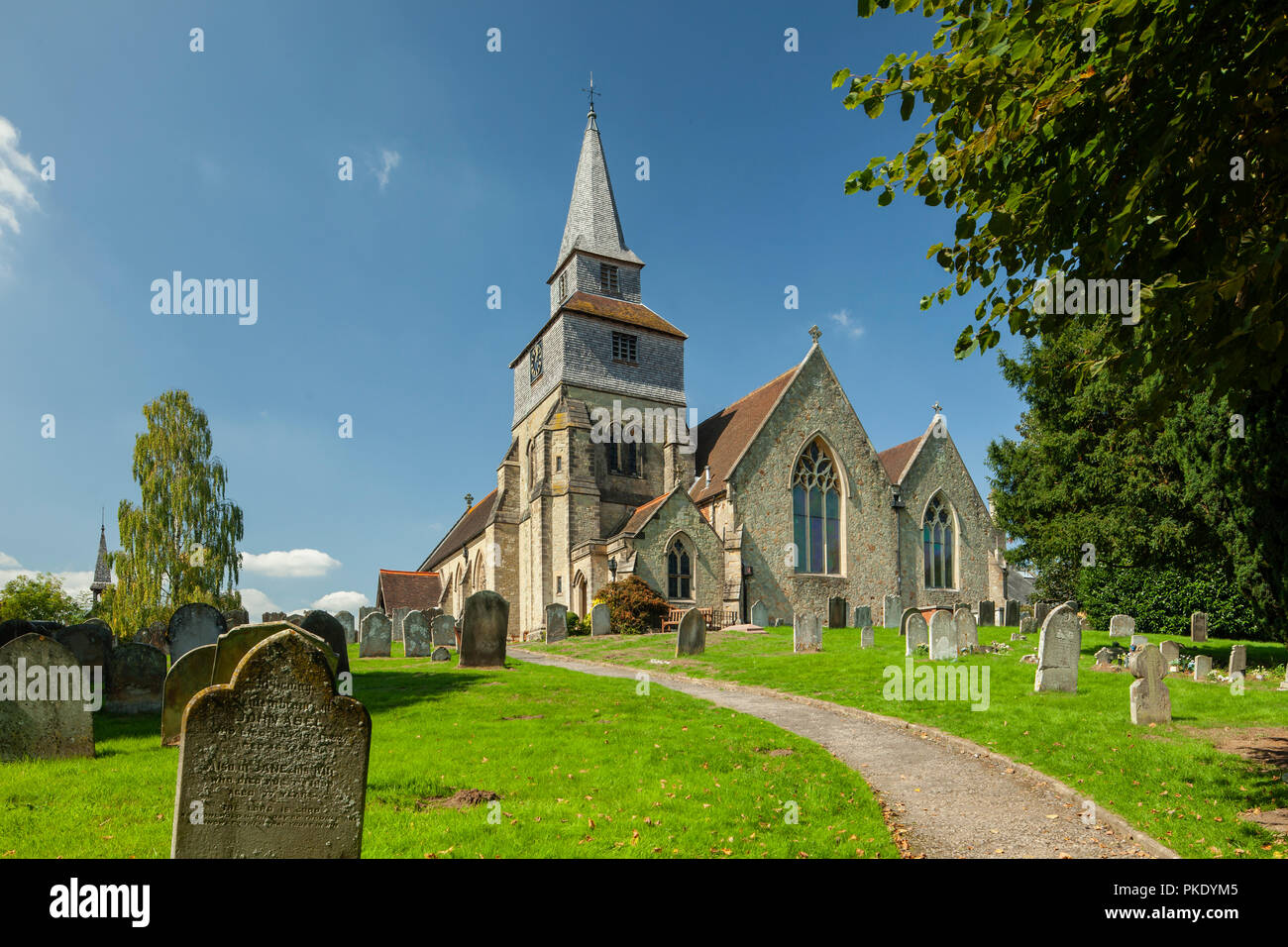 La chiesa di San Nicola in Godstone, Surrey. Foto Stock