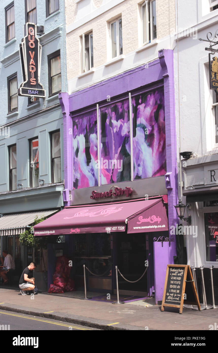 Sunset Strip Club Dean Street Soho Londra Foto Stock