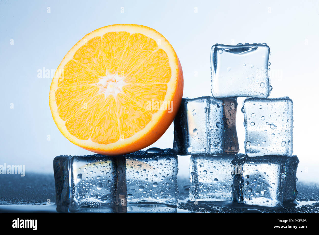 Il ghiaccio arancione Foto Stock