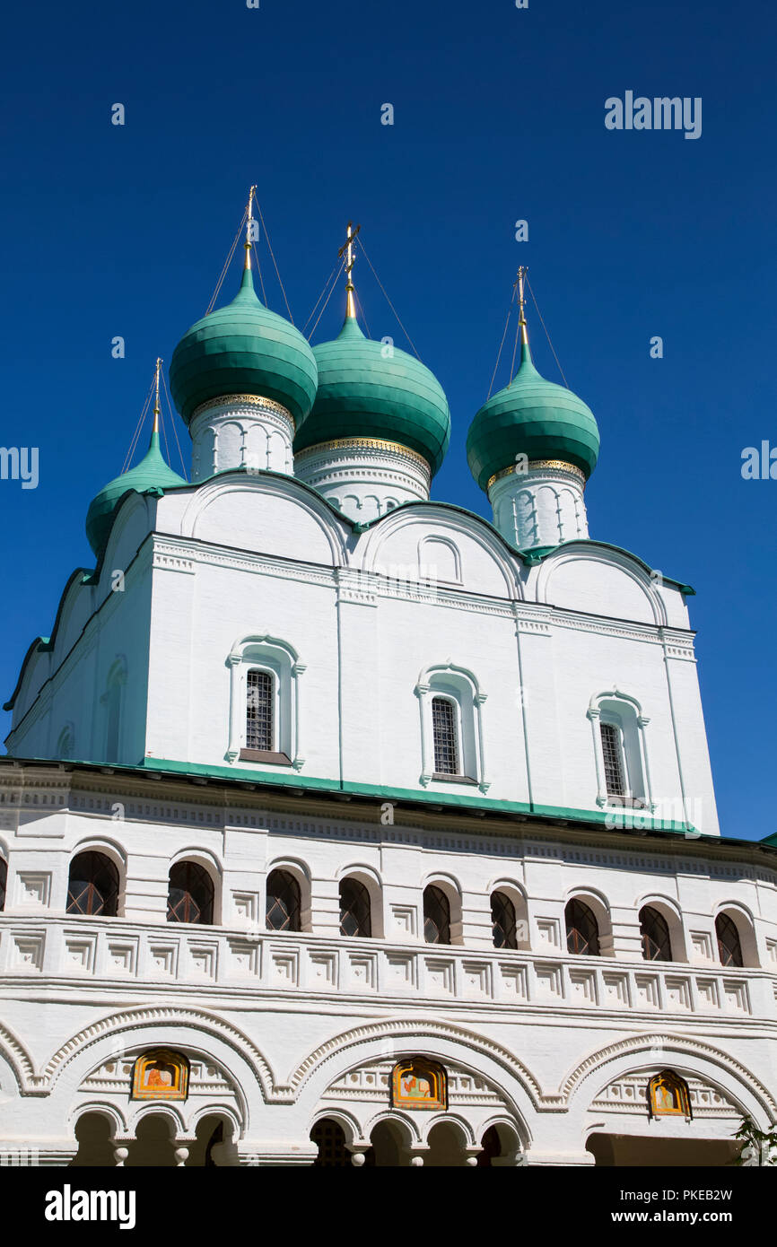 Chiesa di gate, Boris e Gleb Monastero, Golden Ring; Borisoglebsky, Krasnojarsk, Russia Foto Stock