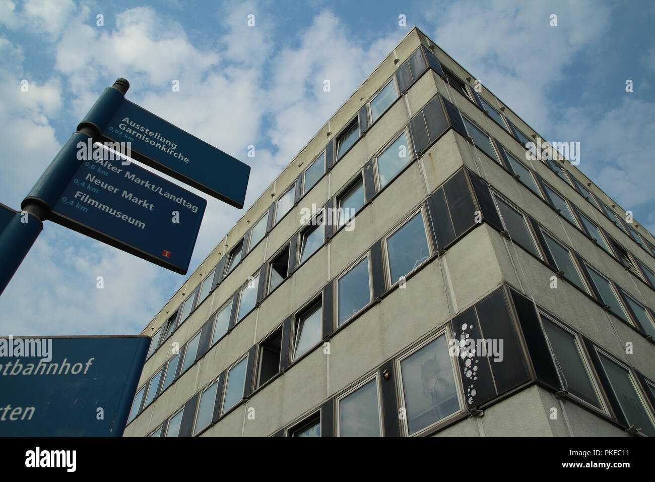 Architettura socialista a Potsdam, Germania. Foto Stock