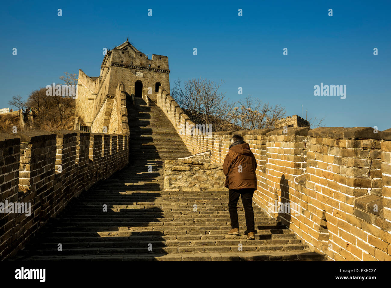 La Grande Muraglia della Cina; Mutianyu, Huairou County, Cina Foto Stock