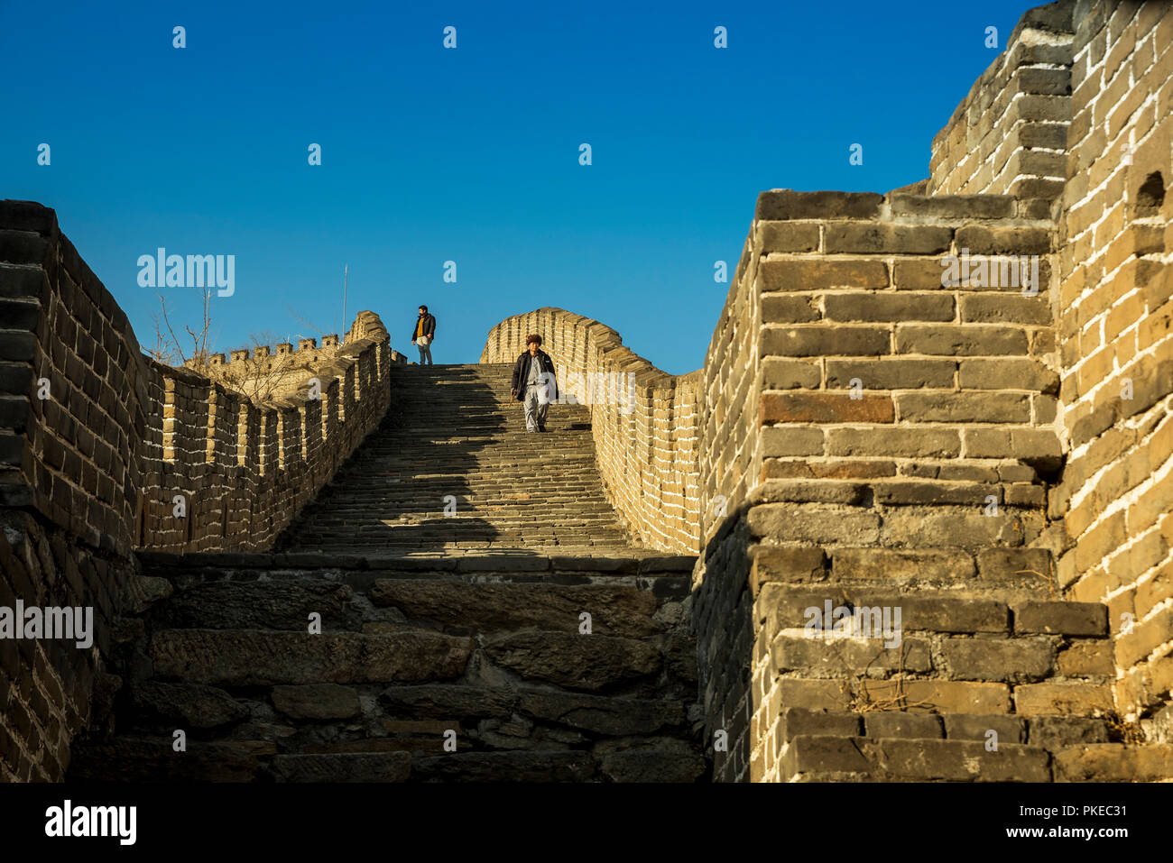 La Grande Muraglia della Cina; Mutianyu, Huairou County, Cina Foto Stock