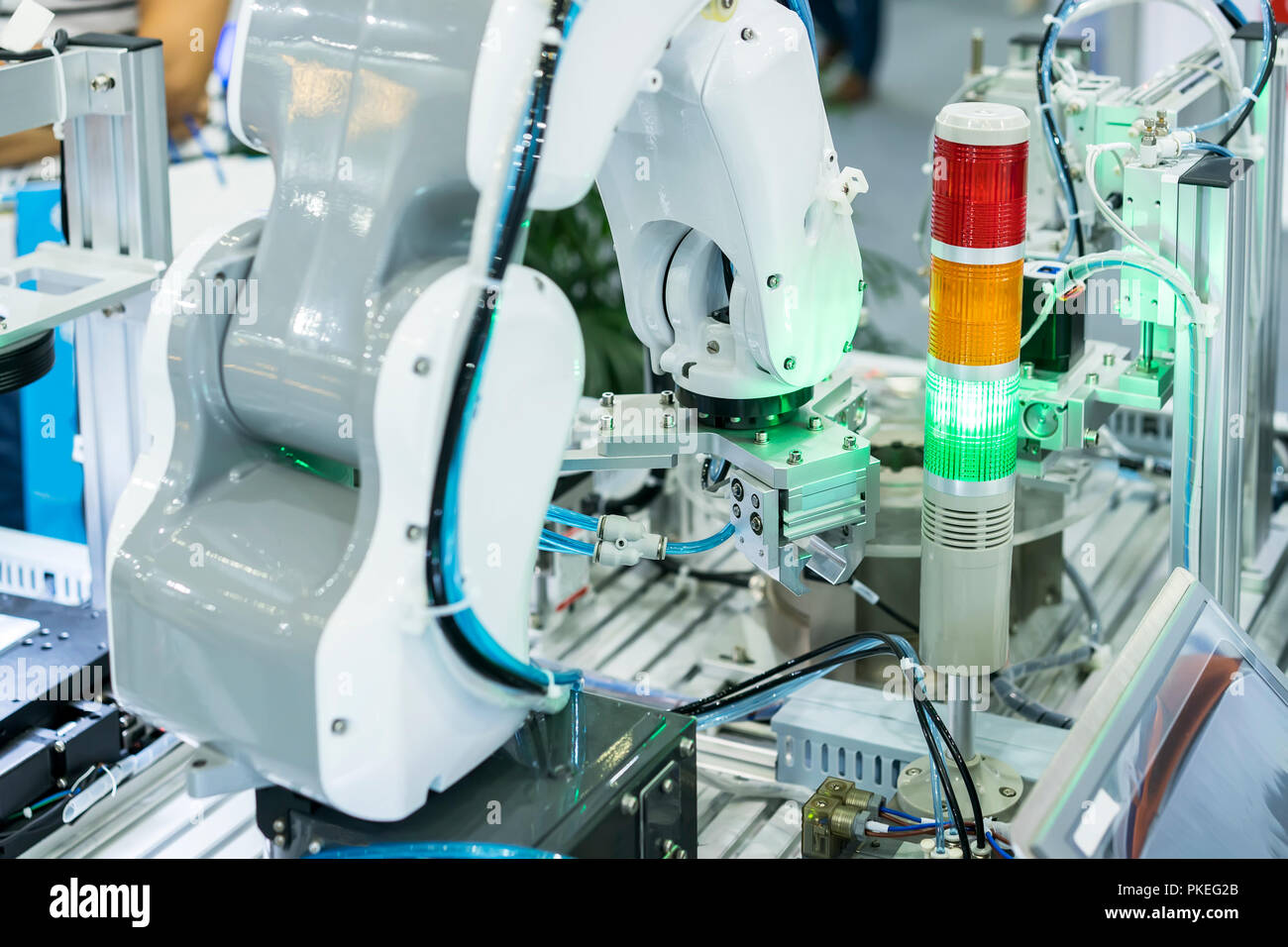 Visione robotica sensore sistema di telecamera in fabbrica intellegence Foto Stock