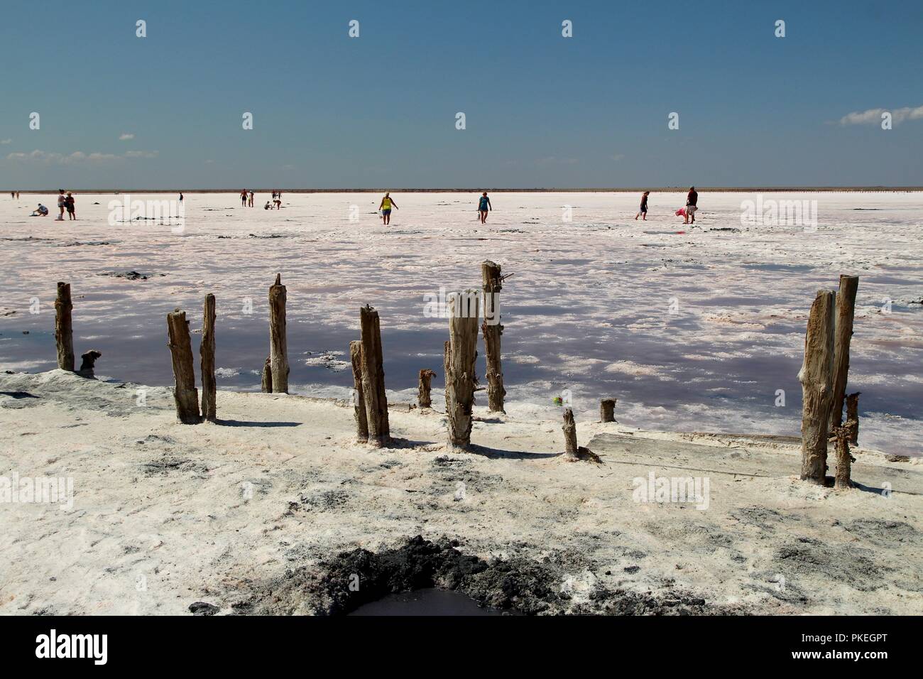 Salt Lake in Genichesk, Kherson regione, Ucraina. Foto Stock