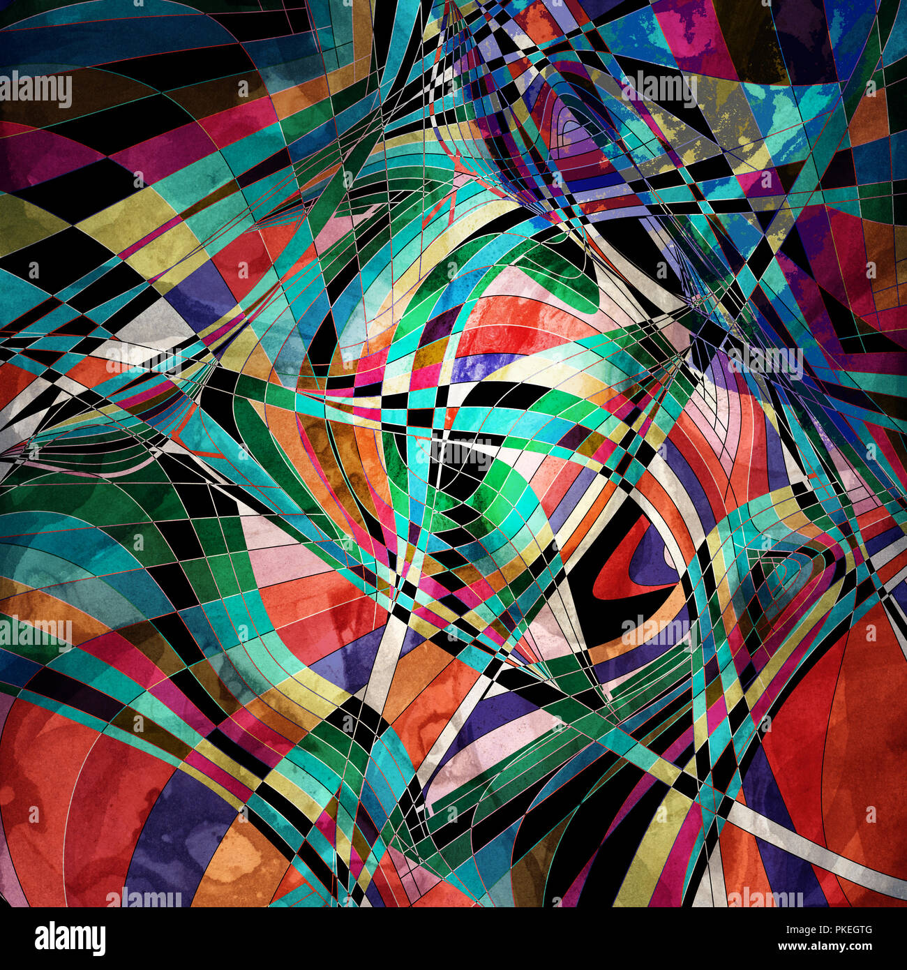 Abstract sfondo multicolore con diverse strisce ornamento Foto Stock