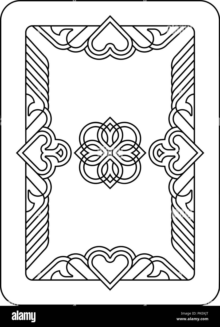 Carta da gioco di retromarcia in bianco e nero Illustrazione Vettoriale