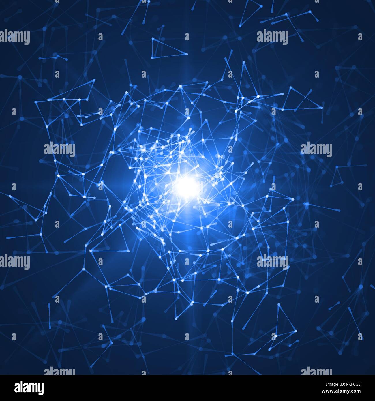 La sorgente di luce e linee collegate. illustrazione vettoriale Illustrazione Vettoriale