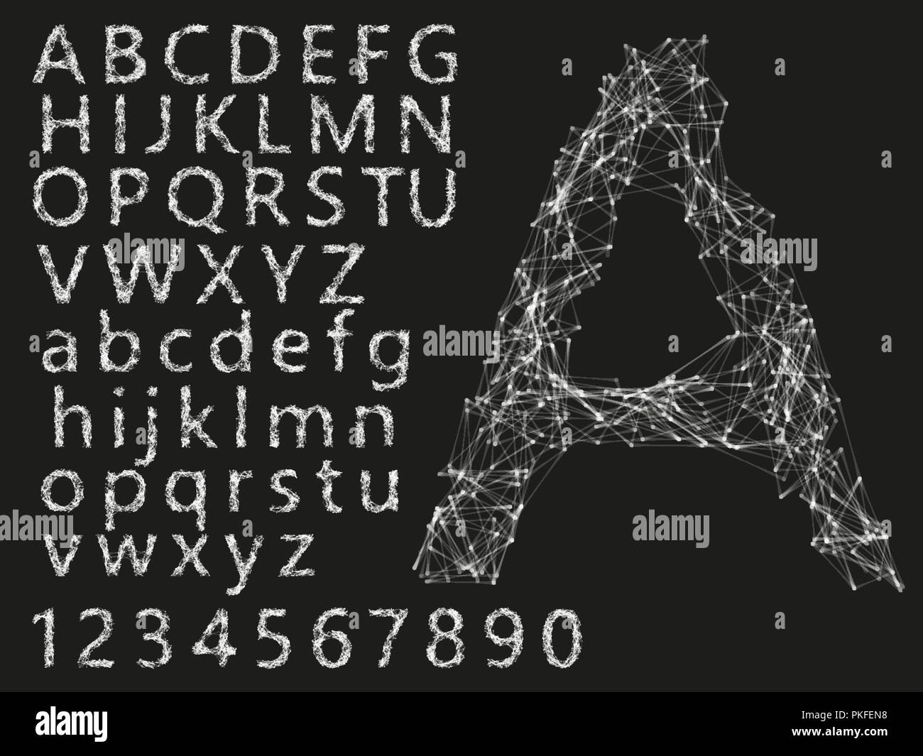 Set di lettere con linee collegate. illustrazione vettoriale Illustrazione Vettoriale