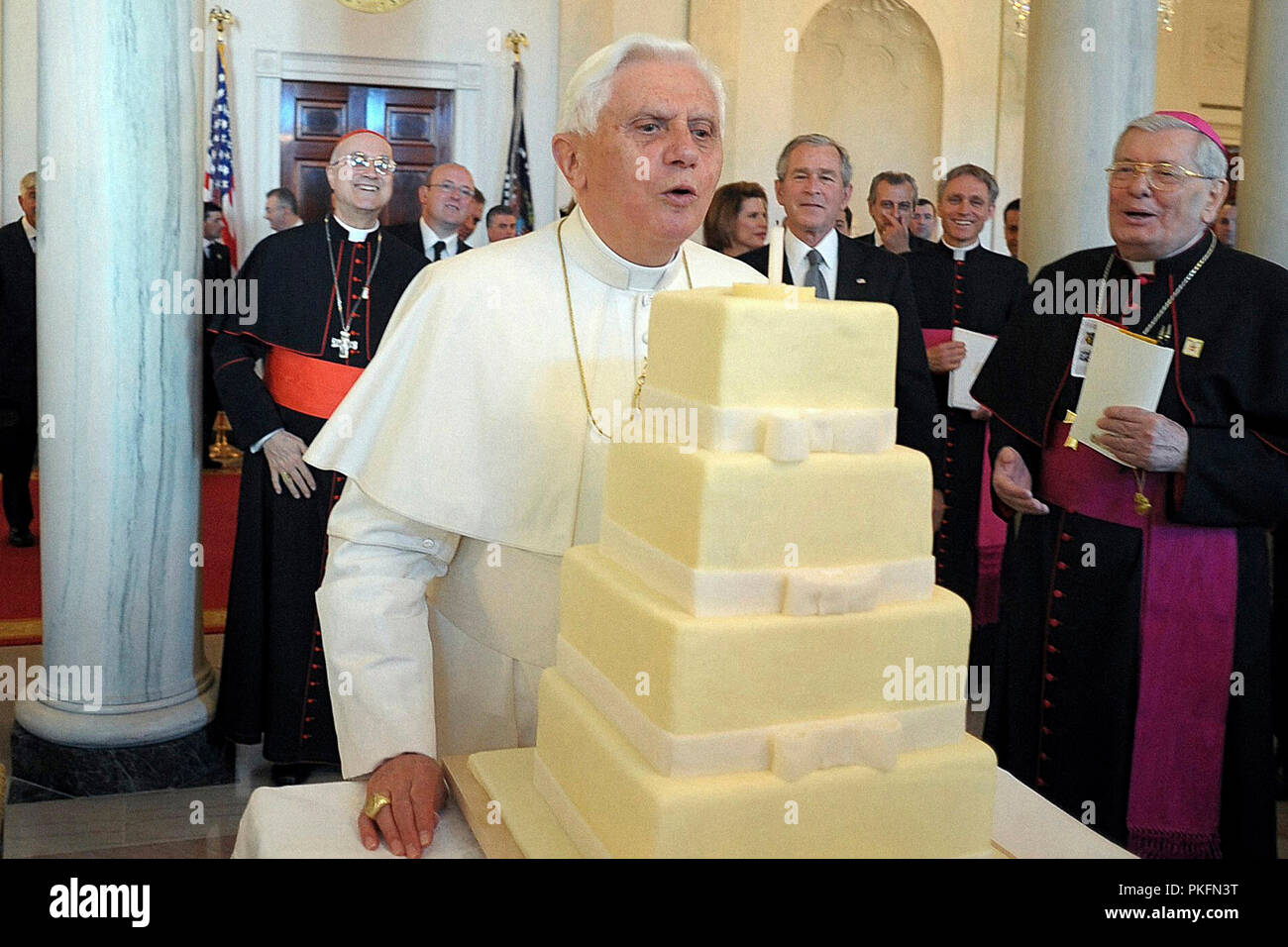 Stati Uniti Washington 16/04/2008. Benedetto XVI alla Casa Bianca. Foto Stock