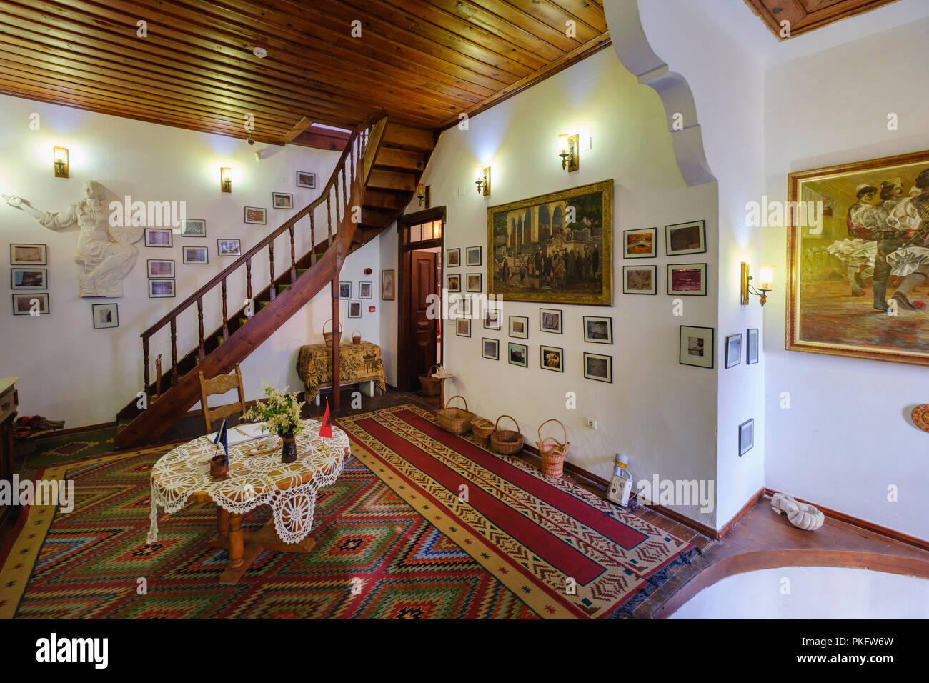 Museo etnografico, Ottoman casa di abitazione dal 1862, Valona, Vlorë, Qark Vlorë, Albania Foto Stock