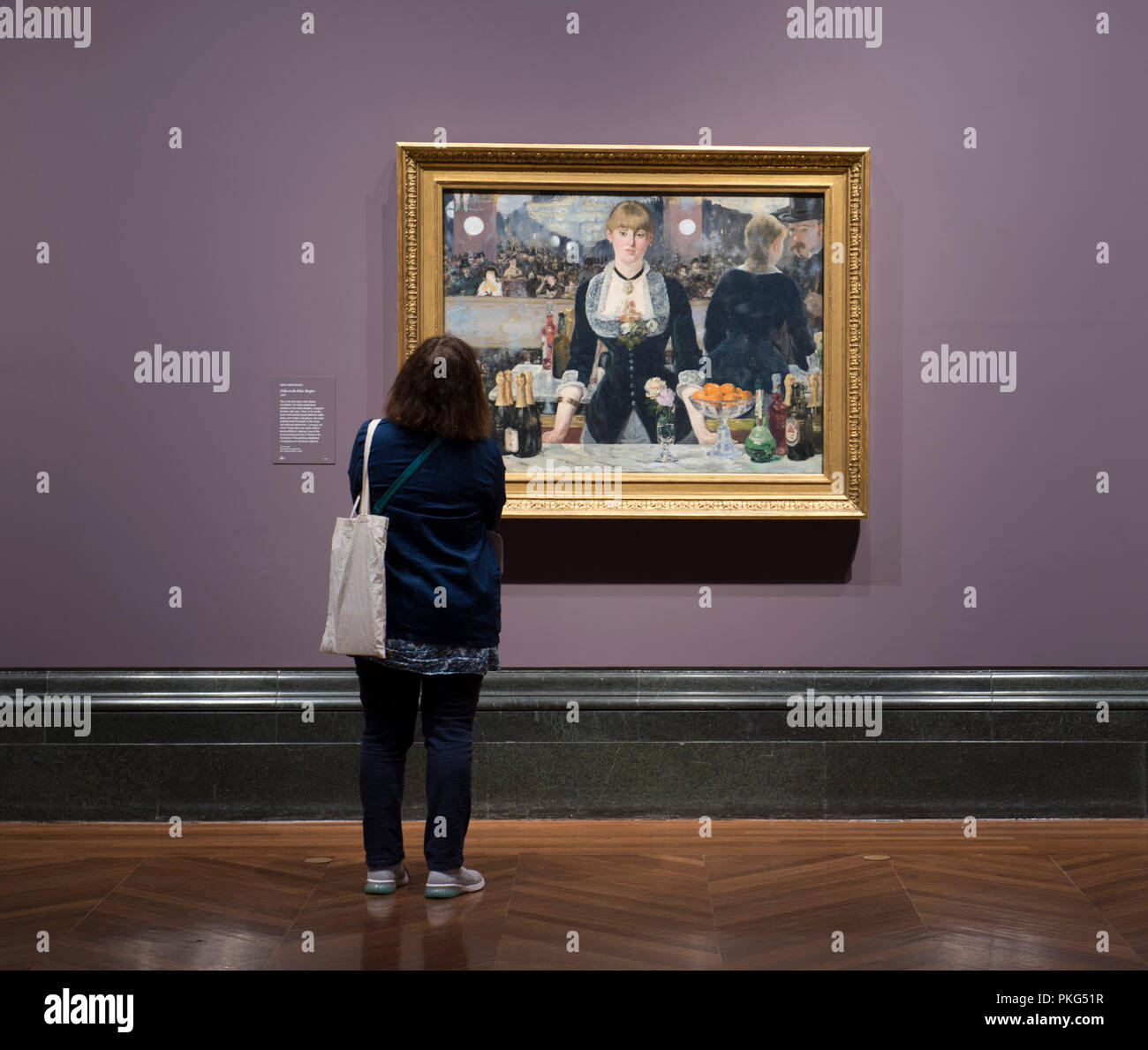 National Gallery di Londra, Regno Unito. 13 Settembre, 2018. Una mostra che riunisce i impressionisti e Post-Impressionist collezioni del Courtauld Gallery e Galleria Nazionale con molti iconico opere d'arte sul display, la mostra va dal 17 settembre 2018 - 20 gennaio 2019. Foto: Edouard Manet. Un Bar a Folies-Bergère, 1882. Il Courtauld Gallery di Londra. Credito: Malcolm Park/Alamy Live News. Foto Stock