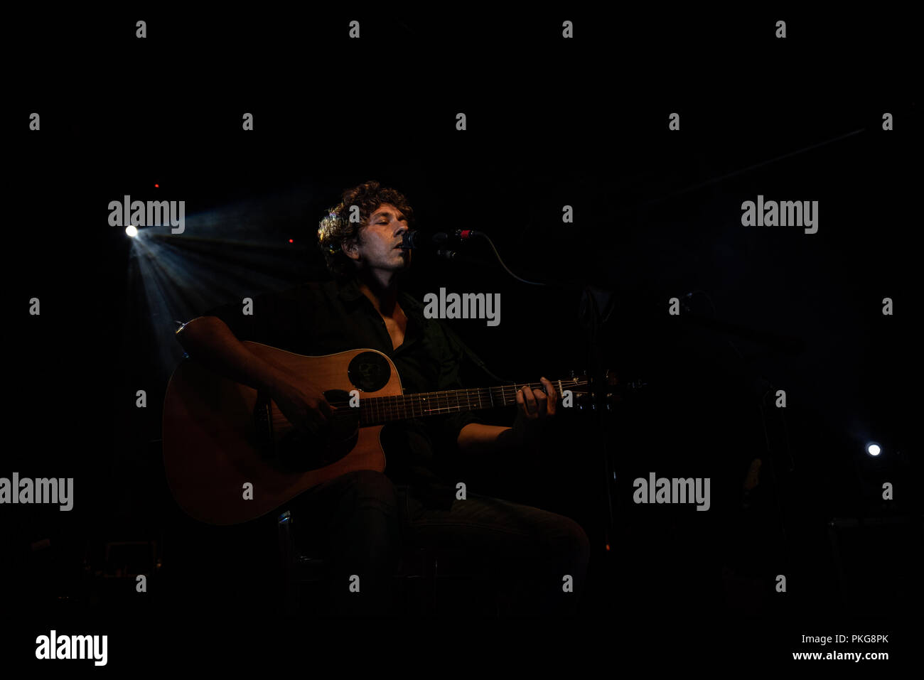 Milano, Italia - 12 Settembre 2018: Italiano indie rock cantante Hersel che è Gioele Valenti eseguire al Serraglio Music Club. Brambilla Simone Live News fotografo Credito: Simone Brambilla/Alamy Live News Foto Stock