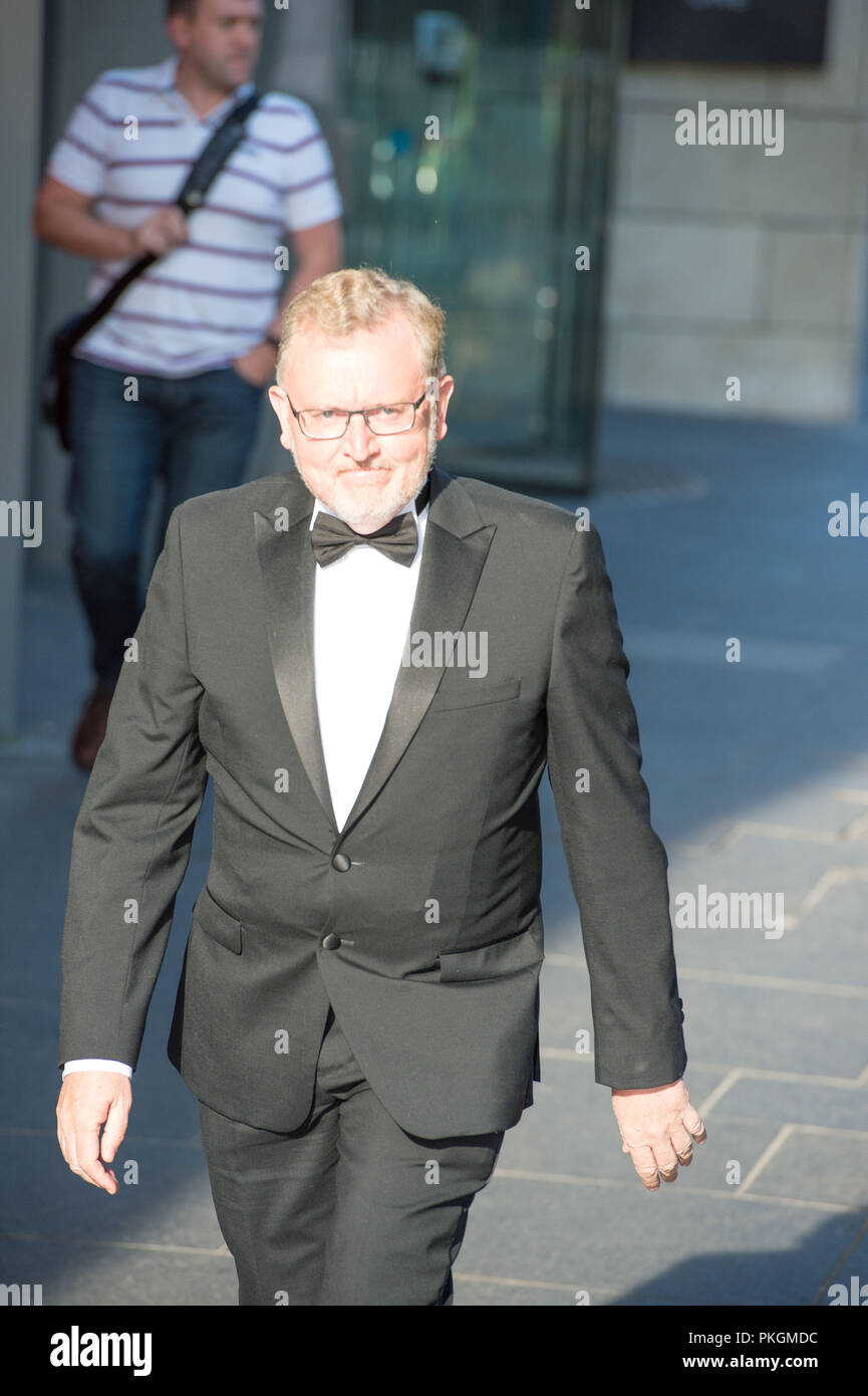 Sir David Mundell MP - Il Segretario di Stato per la Scozia vedere a piedi per la cena per la Sir Tom Hunter Foundation, EICC, Edimburgo, 26 maggio 2017. Foto Stock