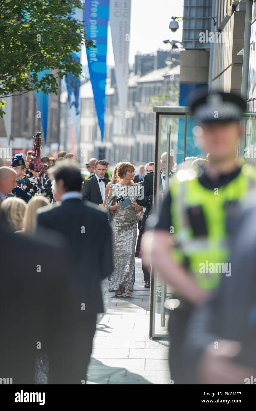 Cavalletto di polizia di guardia, Sir Tom Hunter Foundation cena, EICC, Edimburgo, 23 maggio 2017 Foto Stock
