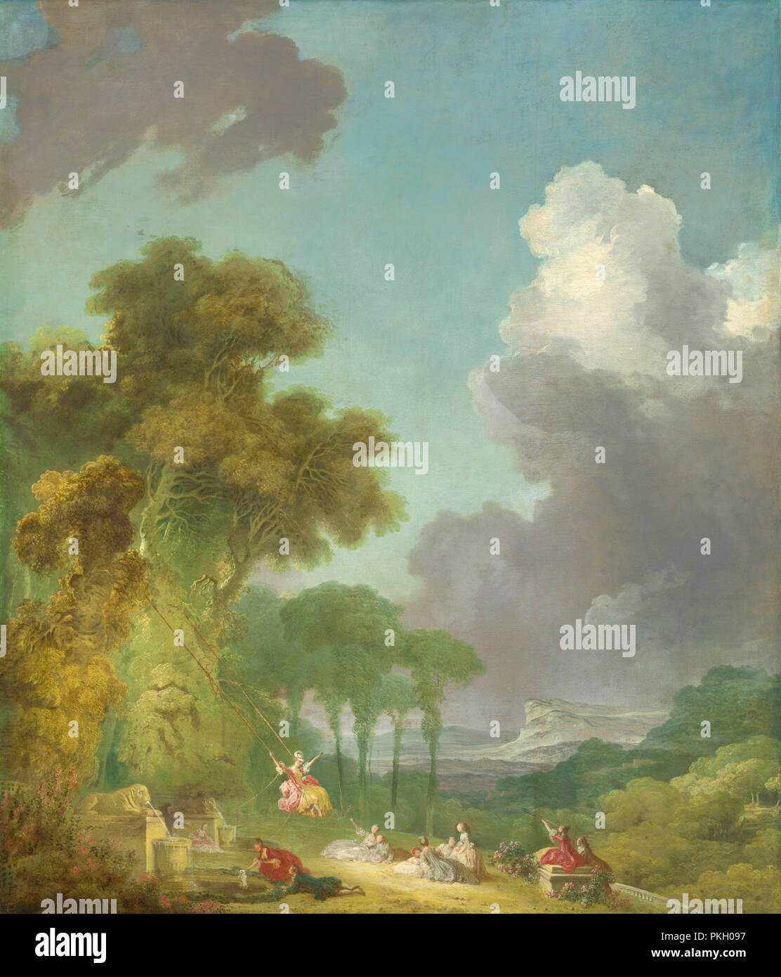 Lo Swing. Data: c. 1775/1780. Dimensioni: complessivo: 215,9 x 185.5 cm (85 x 73 1/16 in.). Medium: olio su tela. Museo: National Gallery of Art di Washington DC. Autore: FRAGONARD, JEAN-HONORE. JEAN-Honoré Fragonard. Foto Stock