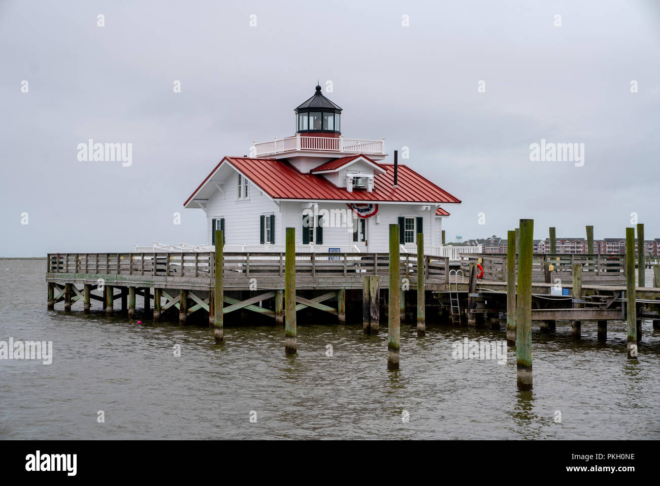Le paludi di Roanoke faro è spesso uno dei più trascurati del Outer Banks fari, semplicemente a causa della sua piccola statura, visibi limitata Foto Stock