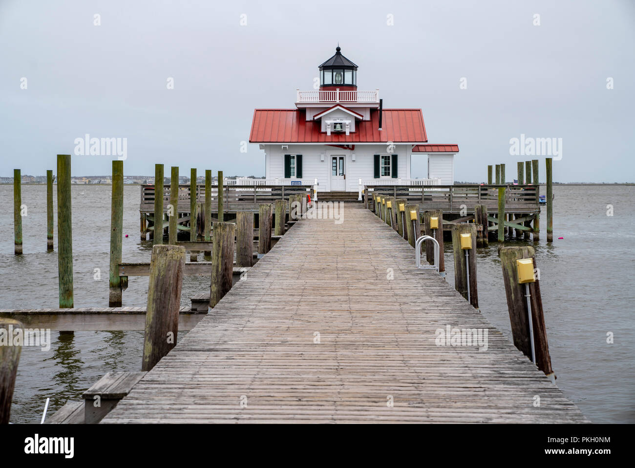 Le paludi di Roanoke faro è spesso uno dei più trascurati del Outer Banks fari, semplicemente a causa della sua piccola statura, visibi limitata Foto Stock