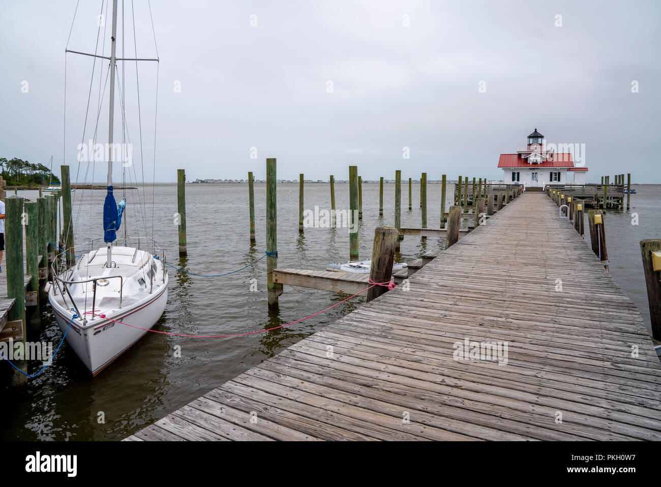 Le paludi di Roanoke faro è spesso uno dei più trascurati del Outer Banks fari, semplicemente a causa della sua piccola statura, visibi limitata Foto Stock