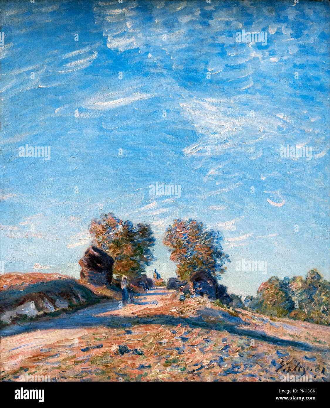 Chemin Montant Au Soleil (percorso salendo verso il sole) di Alfred Sisley (1839-1899), olio su tela, 1891 Foto Stock