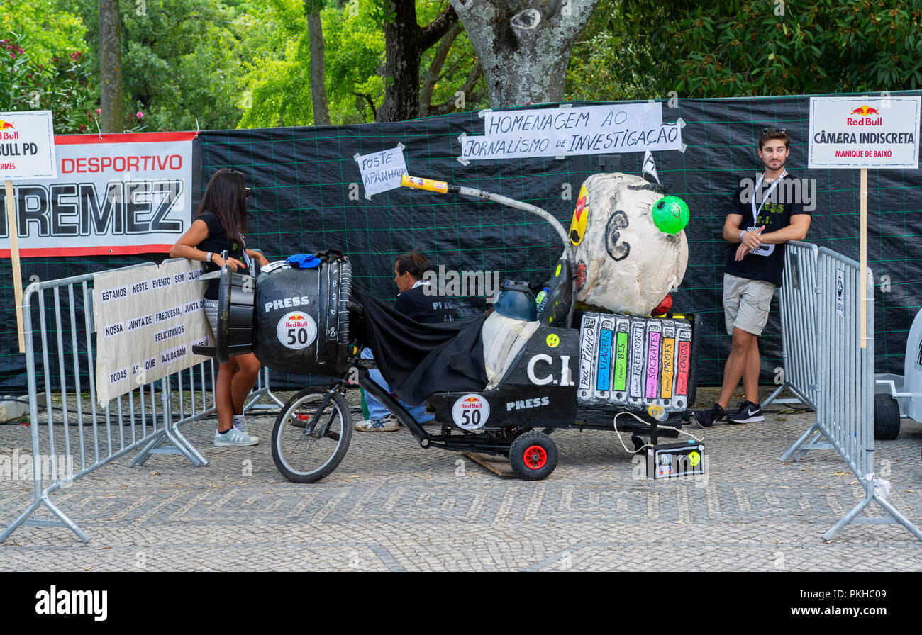 Lisboa Portogallo. Il 9 settembre 2018. 3 Red Bull Soapbox Race gran premio a Lisbona. Foto Stock