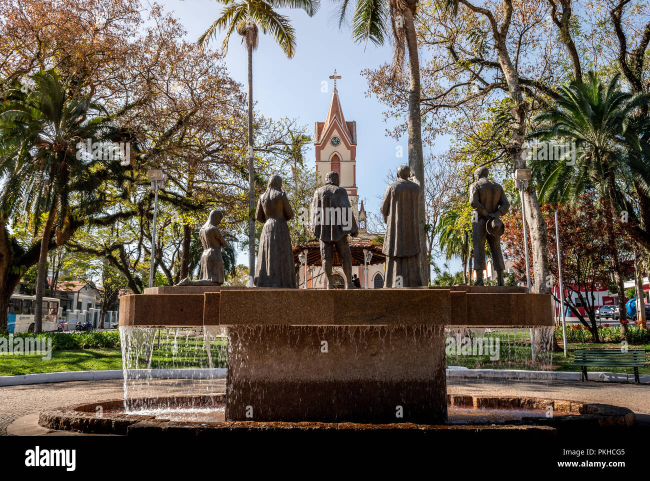 Salto/ SP/ Brasile - 8 Settembre 2018: Ground Zero un monumento che rappresenta le diverse persone che hanno contribuito a costruire la città Foto Stock