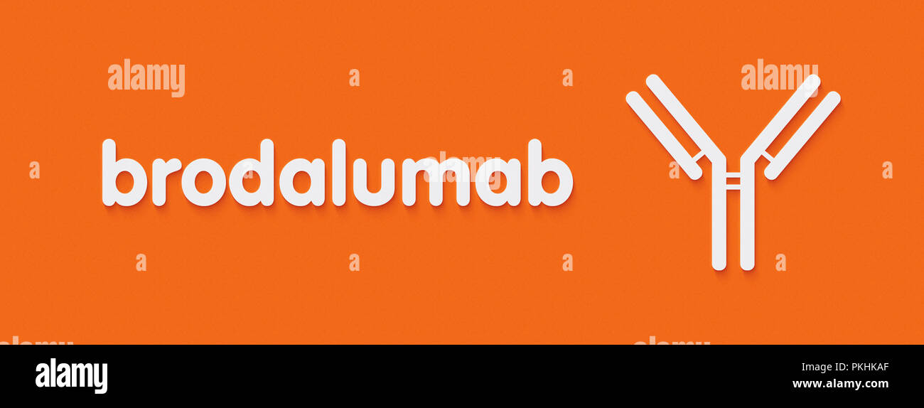 Brodalumab anticorpo monoclonale farmaco. Obiettivi interleuchina-17 recettore ed è indicato per il trattamento della psoriasi. Nome generico e stilizzate antibo Foto Stock