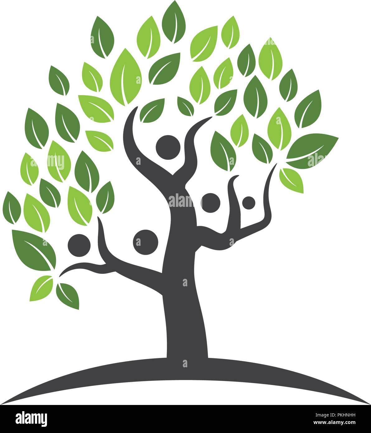 Albero genealogico Famiglia icona simbolo logo design illustrazione del modello Illustrazione Vettoriale