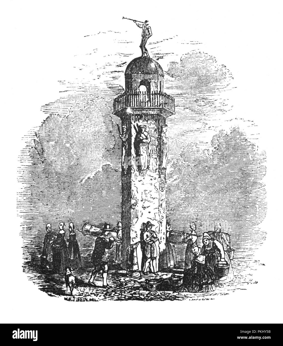 Il grande conduttore è stato un uomo di canale sotterraneo a Londra, Inghilterra, che ha portato l'acqua potabile dalla Tyburn a Cheapside nella città. Nel 1237 la città di Londra ha acquisito le molle vicino al Tyburn e costruito un serbatoio per fornire una testa di acqua per servire la città. I lavori per la costruzione del condotto è iniziata nel 1245 e correva lungo la Cheapside dove vi era un edificio in cui i cittadini potrebbero attingere acqua. Operai sono stati nominati per impedire l'accesso illegale e di uso e per la riparazione di tubazioni. Uso del condotto cessato dopo il Grande Incendio di Londra nel 1666. Foto Stock