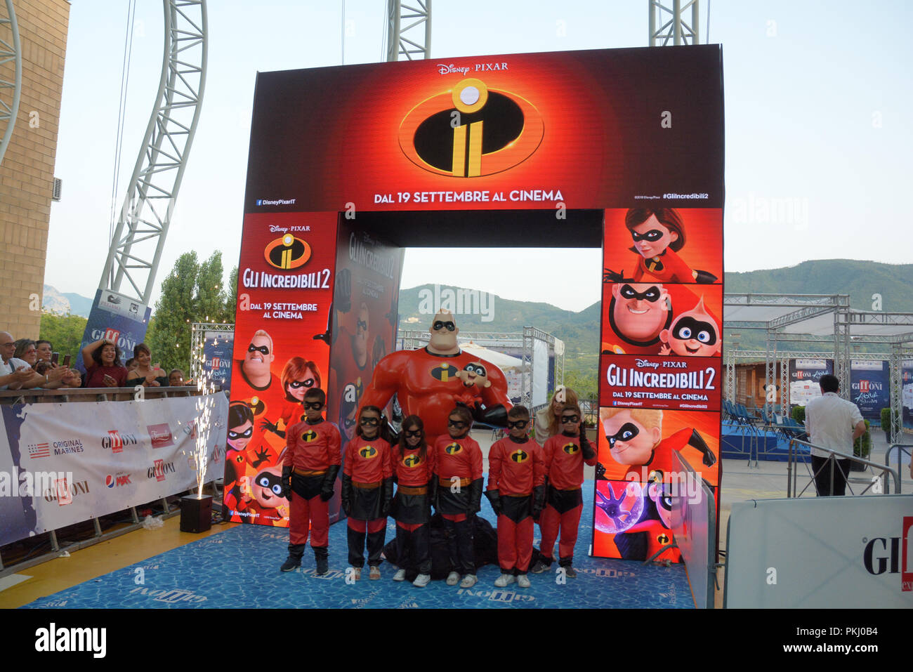 Giffoni Valle Piana, SA, Italia - 21 Luglio 2018 : Anteprime film incredibili 2 al Giffoni Film Festival 2018 - Il 21 luglio 2018 a Giffoni Valle Piana, Foto Stock
