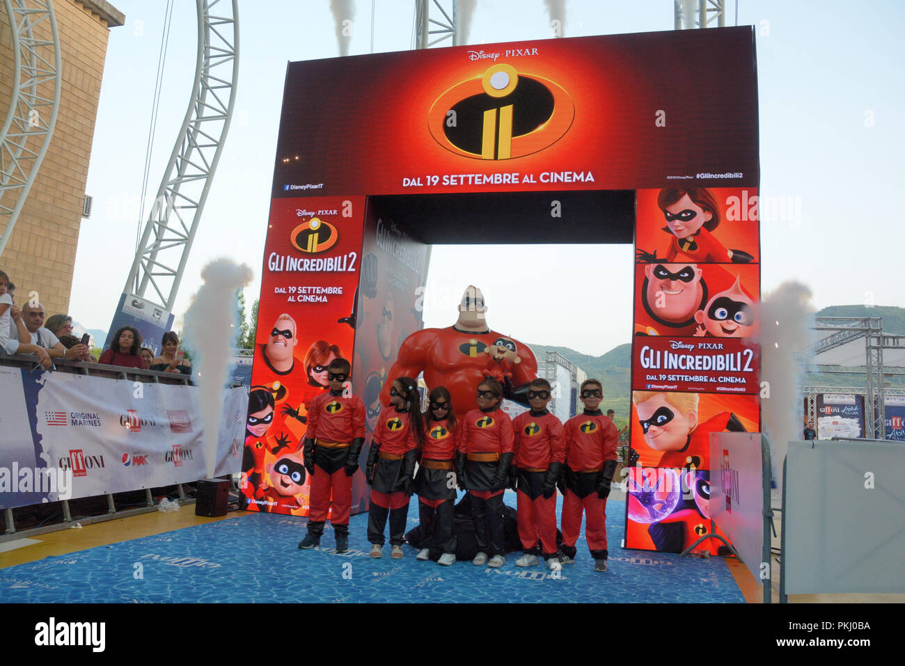 Giffoni Valle Piana, SA, Italia - 21 Luglio 2018 : Anteprime film incredibili 2 al Giffoni Film Festival 2018 - Il 21 luglio 2018 a Giffoni Valle Piana, Foto Stock