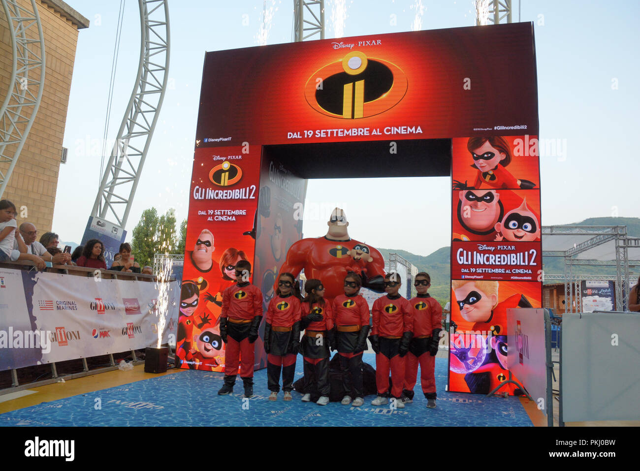 Giffoni Valle Piana, SA, Italia - 21 Luglio 2018 : Anteprime film incredibili 2 al Giffoni Film Festival 2018 - Il 21 luglio 2018 a Giffoni Valle Piana, Foto Stock