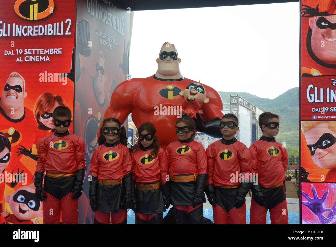 Giffoni Valle Piana, SA, Italia - 21 Luglio 2018 : Anteprime film incredibili 2 al Giffoni Film Festival 2018 - Il 21 luglio 2018 a Giffoni Valle Piana, Foto Stock