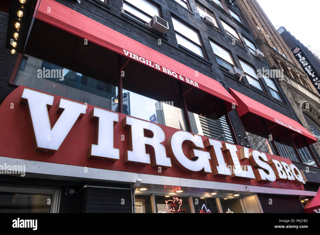 Virgilio Real ristorante barbecue in Times Square NYC, STATI UNITI D'AMERICA Foto Stock