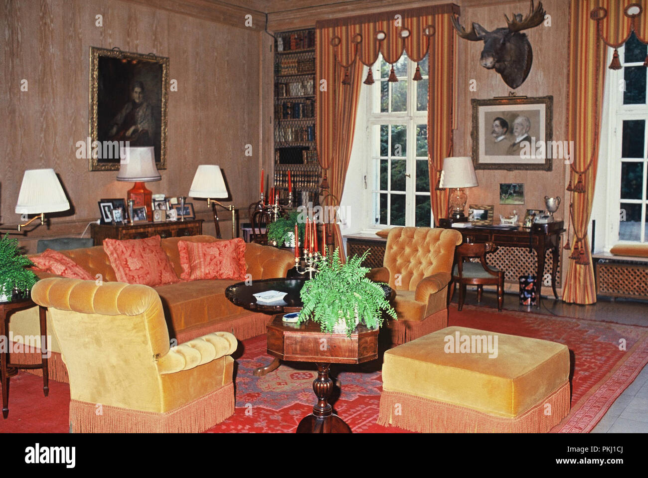 Im Haus des Familiensitz der Bismarcks Schloss Friedrichsruh nahe Amburgo, Deutschland 2006. Nella casa della famiglia residenza del castello di Bismarck Friedrichsruh vicino ad Amburgo, Germania 2006 Foto Stock
