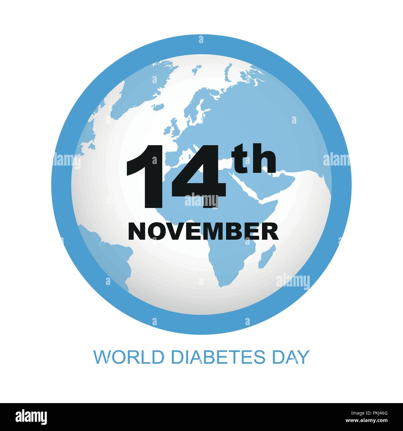 La giornata mondiale del diabete xiv novembre terra blu illustrazione vettoriale EPS10 Illustrazione Vettoriale