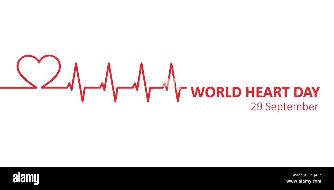 Giornata mondiale del cuore 29 settembre banner illustrazione vettoriale EPS10 Illustrazione Vettoriale