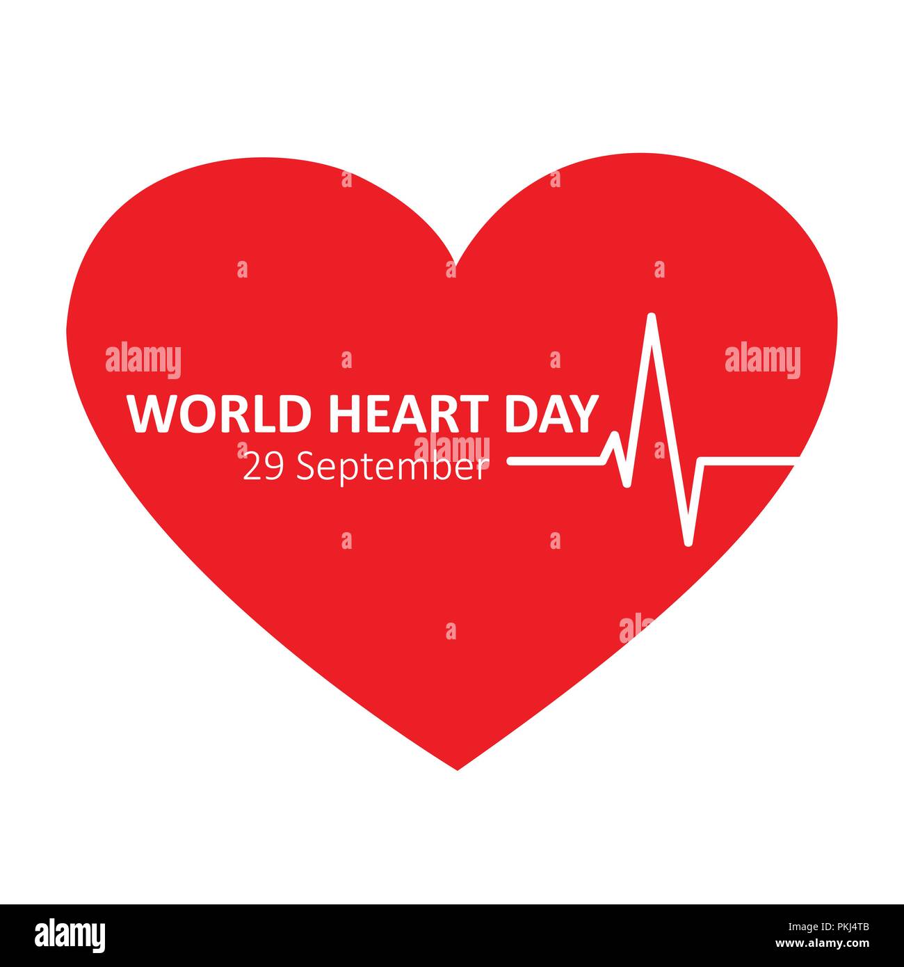 Giornata mondiale del cuore 29 settembre red heart beat icona illustrazione vettoriale EPS10 Illustrazione Vettoriale
