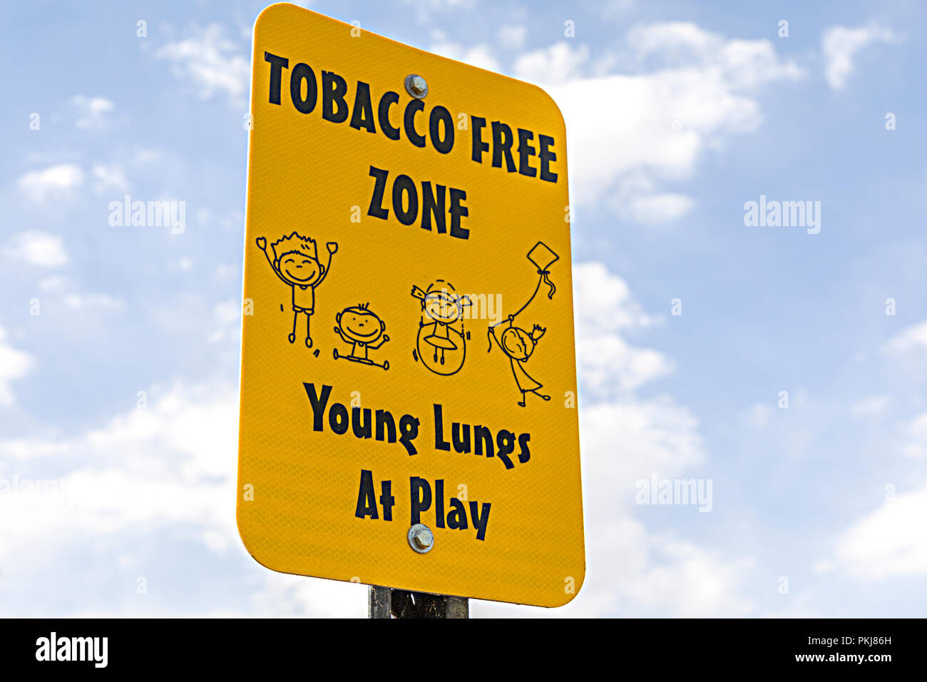 Il tabacco free zone segno, Carlsbad, Nuovo Messico, STATI UNITI D'AMERICA Foto Stock