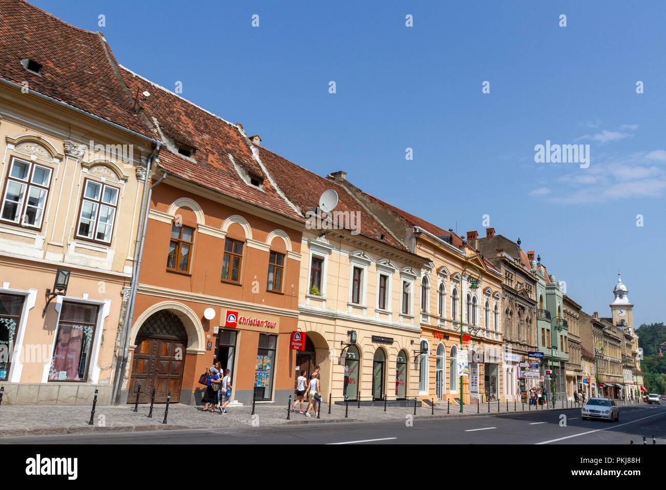 Architettura stupefacente sulla Strada Mureșenilor in Brasov, Romania. Foto Stock