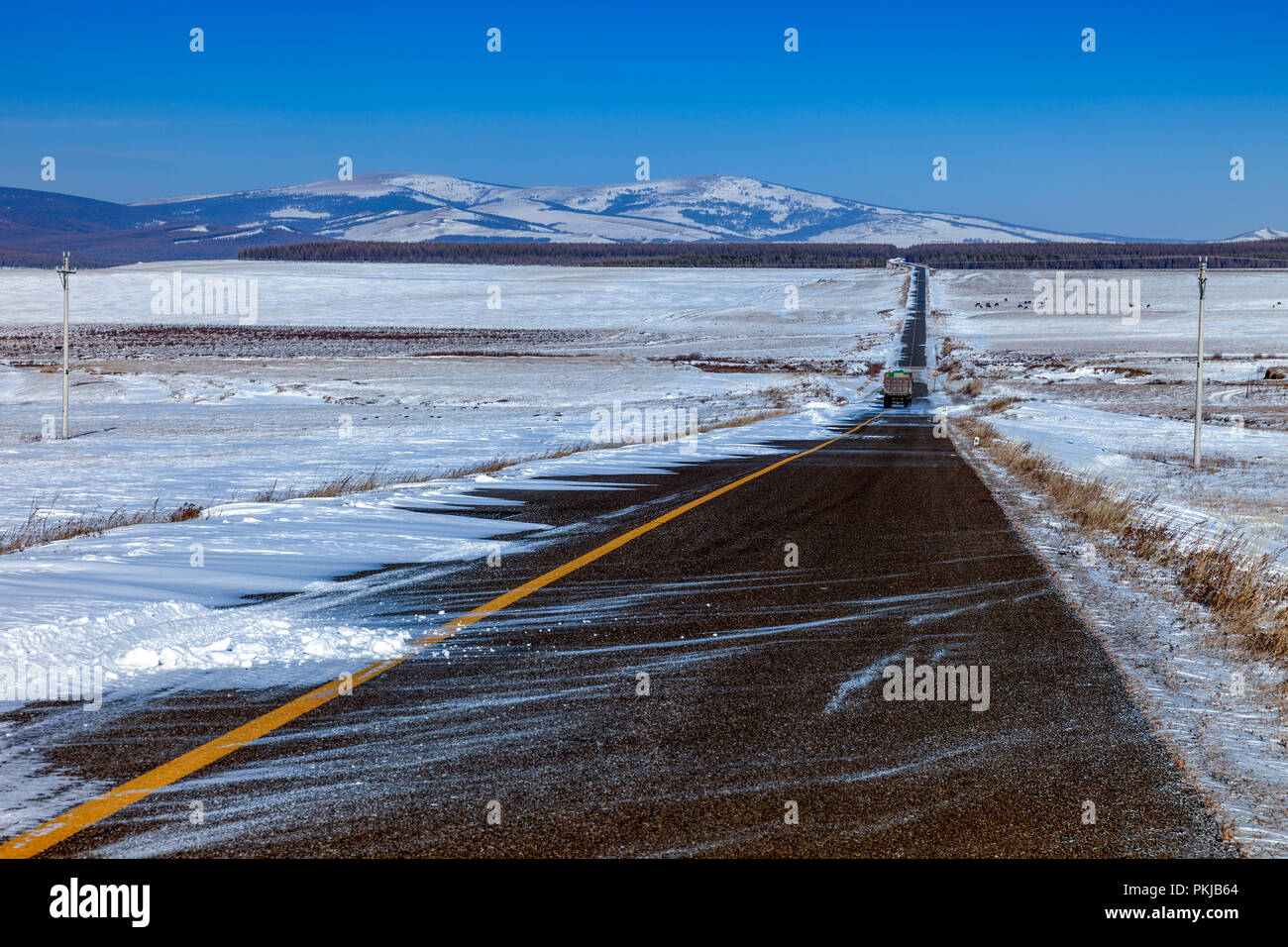 Autostrada Bashang in Mongolia interna Foto Stock