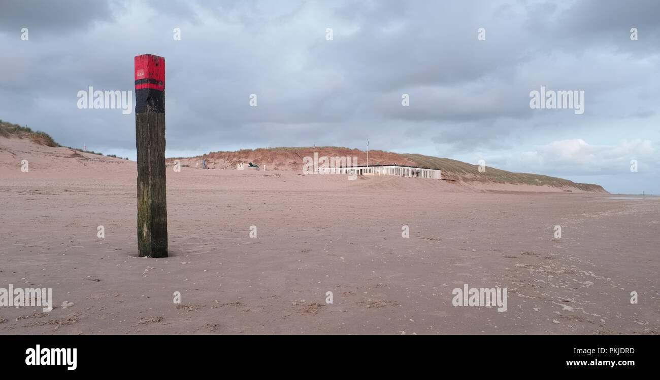 Poli tipico per le spiagge di Texel Foto Stock