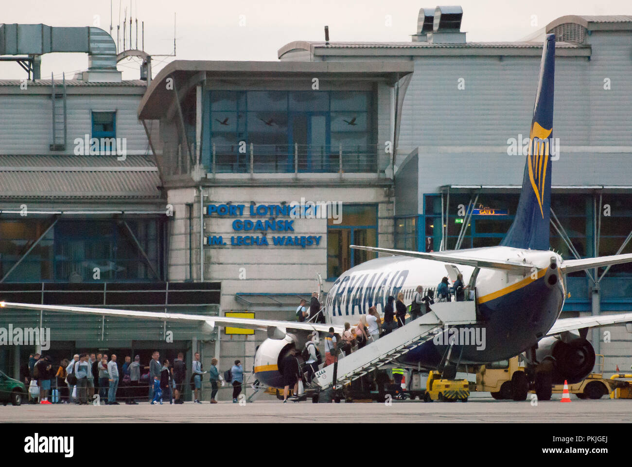 Compagnia aerea a basso costo Ryanair aeromobili Boeing 737-800 in Gdansk, Polonia. 12 settembre 2018 © Wojciech Strozyk / Alamy Stock Photo.Caption locale *** Foto Stock